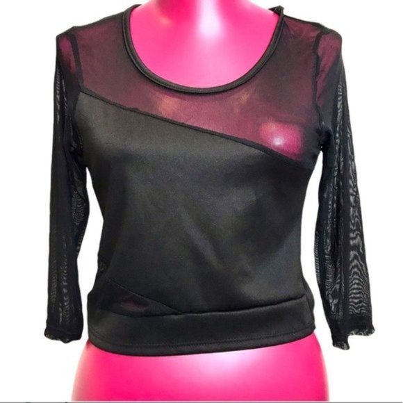 Rolla Costa Mesh Sheer Lycra Crop Top sz M - Picture 1 of 4